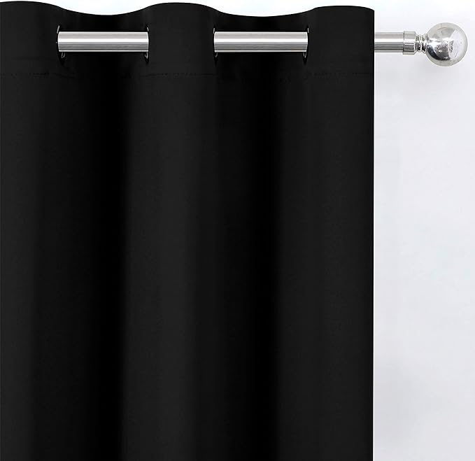 LEMOMO Blackout Curtains 42 x 63 inch/Black Curtains Set of 2 Panels/Thermal - Image 6
