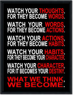 Pyradecor Black Framed Canvas Wall Art Inspirational Poster Office Positive - Image 8