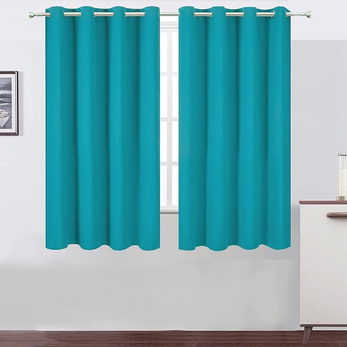 LEMOMO Teal/Turquoise Kids Blackout Bedroom Curtains/52 x 63 Inch/Set of 2 by Lemomo
