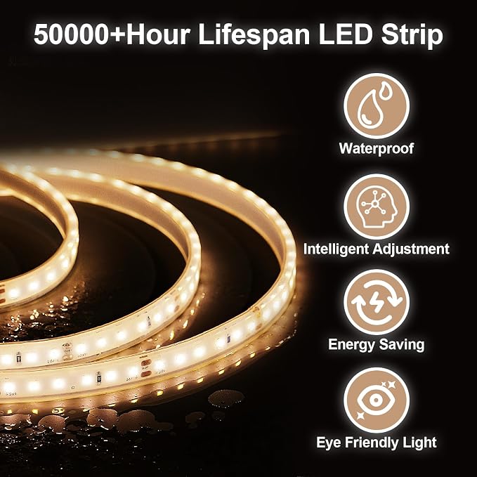 BEAUTYPEAK 24x24 LED Round Bathroom Mirror - Image 2