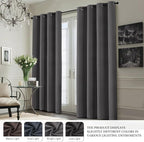 Yakamok 100% Blackout Curtain Panels 63 inches Cold and Light Blocking Drapes - Image 7