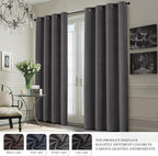 Yakamok 100% Blackout Curtain Panels 84 inches Cold and Light Blocking Drapes - Image 7
