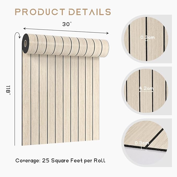 VEELIKE Coastal Oak Wood Wall Panels Peel and Stick Light Oak Wood Slat Wall - Image 9