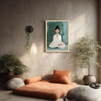 GELDSTEI Wood Framed Zen Wall Art, Tranquil Meditation Wall Decor, Yoga Girl - Image 2