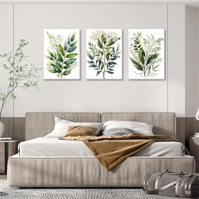 Bwodke Botanical Wall Art Plant Floral Watercolor Poster Canvas Prints Set of 3 - Image 6