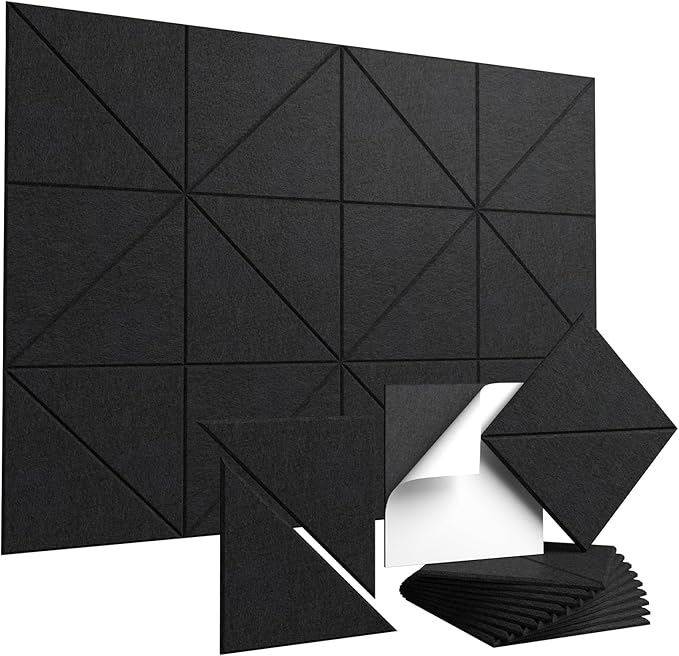 Vieshful Acoustic Panels, Peel & Stick Sound Absorbing Wall Panels, 10 Pack 12" by Vieshful