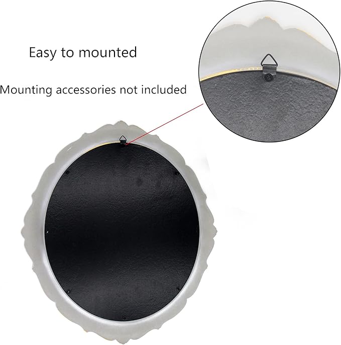 Eaoundm 13.1 x 14.8 inchs Decorative Wall Mirror, Vintage Hanging Mirrors - Image 5
