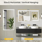 55x30 Inch White Bathroom Mirror - Image 5
