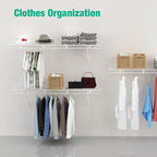 HAUSHOF Closet Shelves Wall Mounted 4-Pack, 4 ft x 12in White Wire Shelving - Image 5