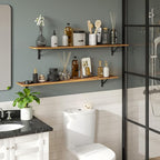 DINZI LVJ Long Wall Shelves, 55.1Inch Wall Mounted Shelves Set of 2, Extra - Image 5