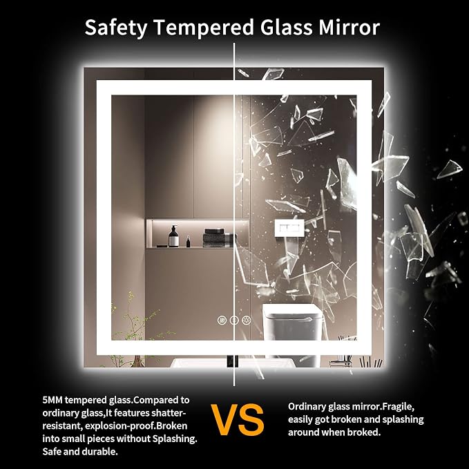 LOAAO 36X36 LED Bathroom Mirror - Image 8