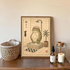 Funny Japanese Frog Bathroom Wall Art Whimsical Frog Shower Wall Decor 16x24 - Image 6