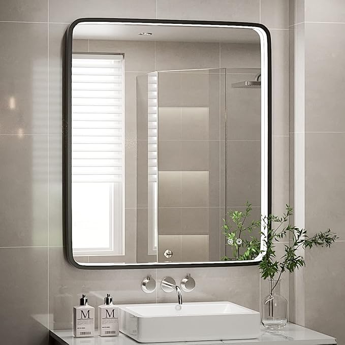 30X36 Inch LED Mirror for Bathroom, Large Wall Mounted Makeup Mirror, Dimmable by FTOTI