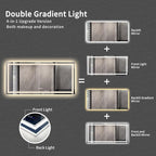 Big Bathroom Mirror, 84x40 Inch Gradient Front and Backlit Lighted Mirror - Image 4