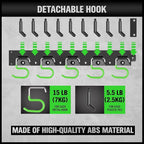 SWANLAKE Plastic 64 Inch Adjustable Storage System, Wall Mounted Hooks Tool - Image 2