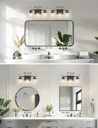 DORESshop 20 Inch Bathroom Light Fixtures, 3-Light Black Bathroom Lighting - Image 2