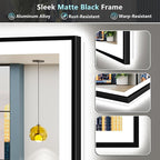 72x40 Black Framed LED Bathroom Mirror - Image 9