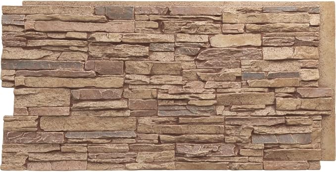 EverStone Canyon Ridge Faux Stone Panel, 45 3/4"W x 24 1/2"H x 1 1/4"D by EkenaMillwork