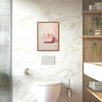 Funny Pink Girl Bathroom Wall Art, Cute Girly Bathtub Wall Decor Painting - Image 2