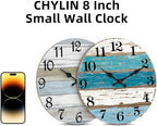 CHYLIN Wall Clock, Beach Themed Blue Wall Clocks Battery Operated Silent - Image 5