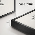 Framed Black and White Bathroom Wall Art, 4 Piece Vintage Floral Canvas Prints - Image 6