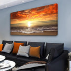 Baisuart S0162 Canvas Prints Wall Art Sunset Ocean Beach Pictures Photo - Image 2