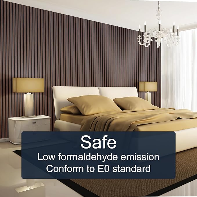 NeatiEase Wood Panels for Wall, 4-Piece 94.5" x 11" Soundproof Wood Slat Wall - Image 4