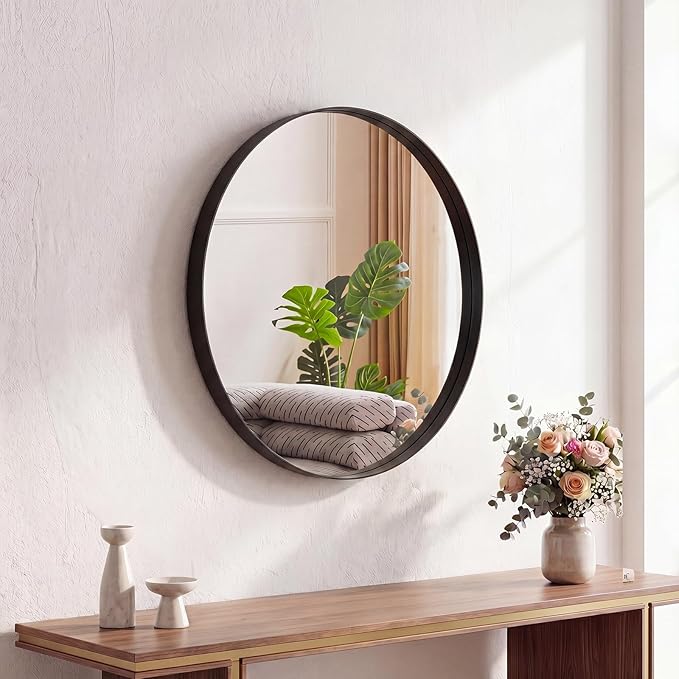 NEWBULIG 20-Inch Round Wall Mirror, Bathroom Wall Circle Mirror by NEWBULIG