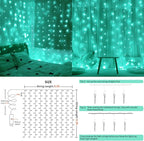 suddus Curtain Lights for Christmas, 200 Led 6.5ft x 6.5ft Hanging String - Image 6