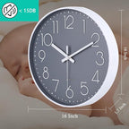 jomparis 16 Inch Gray Large Wall Clock Silent Modern Elegant Decor - Image 6