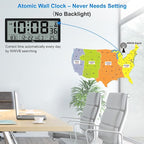 WallarGe Atomic Clock with Indoor Outdoor Temperature - Image 2