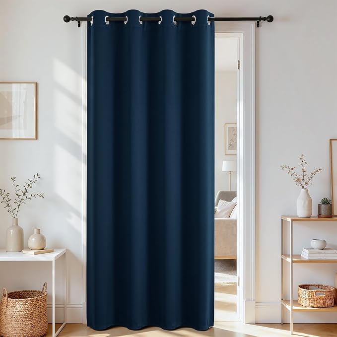 Joydeco Blackout Door Curtain for Doorway Privacy 108 Inches Long, Grommet by JOYDECO
