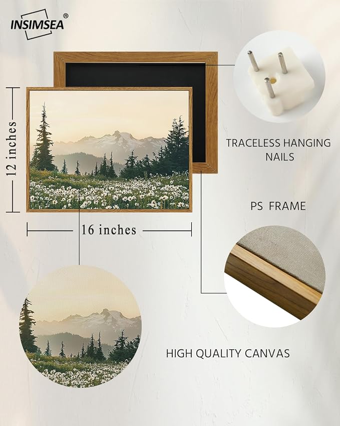 InSimSea Framed Canvas Wall Art Vintage Decor, Forest Wall Decor - Image 4