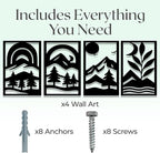 GALLERY GRACE Metal Wall Art Decor – 11" x 16" Set of 4 Abstract Landscape - Image 7