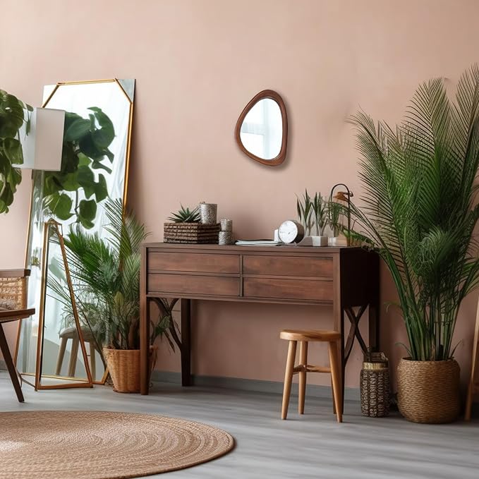 MAGFLERUM Irregular Wall Mirror, 15 * 10 inch Asymmetrical Wood Mirrors - Image 6