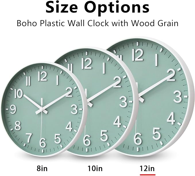HZDHCLH Wall Clocks Battery Operated, Wall Clock Green, 12 inch Wall Clock - Image 5