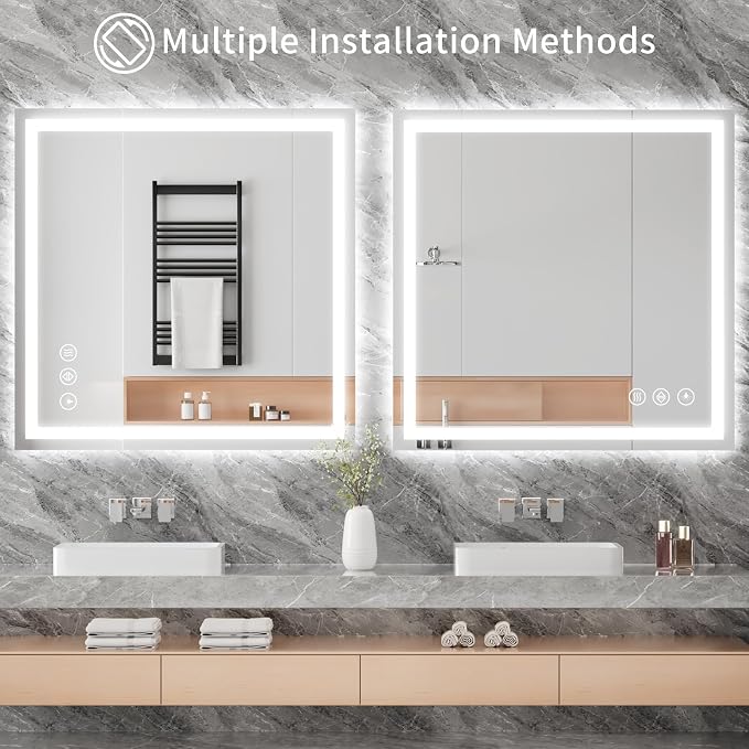 Koonmi 36"x36" LED Mirror for Bathroom, 90CRI Anti-Fog Vanity Mirror - Image 6