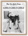 iHery Girls Just Wanna Have Fun Framed Trendy Cowgirl NewsPaper Wall Art by iHery