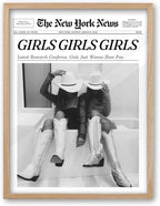 iHery Girls Just Wanna Have Fun Framed Trendy Cowgirl NewsPaper Wall Art by iHery
