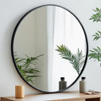 Oruii Round Mirror 28 inch, Large Black Circle Mirror Metal Frame, Large Black - Image 9