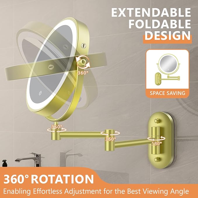 Auxmir 1X/30X Wall Mounted Makeup Mirror - Image 6