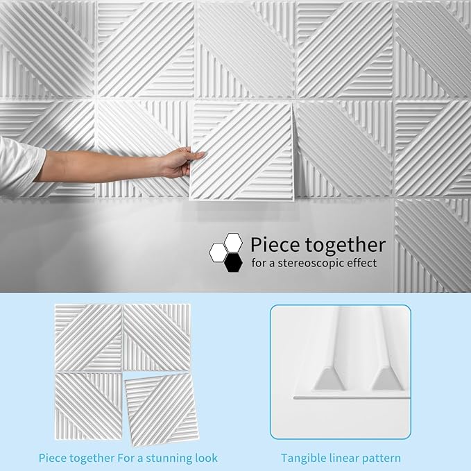 Art3d 33-Pack 3D Wall Panels for Interior Wall Decor, Textured Accent Walls - Image 2