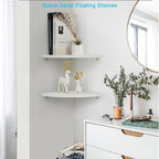 JORIKCHUO 12 inch Corner Wall Shelf Set of 2, Solid Wood Corner Floating Shelves - Image 5