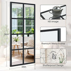 DUMOS Wall Mirror 24" x 36", Rectangle Window Pane Decorative Mirror, Metal - Image 2