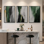 Large Framed Green Abstract Wall Art - Image 2