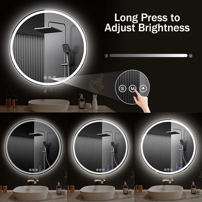 LED Bathroom Mirror 26 Inch Round Bathroom Mirror - Image 7