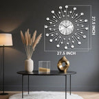 SIN&MI Large Wall Clock for Living Room Decor Non-Ticking Quiet Metal Quartz - Image 3