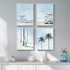 Framed Blue Coastal Beach Wall Art by Cuspin