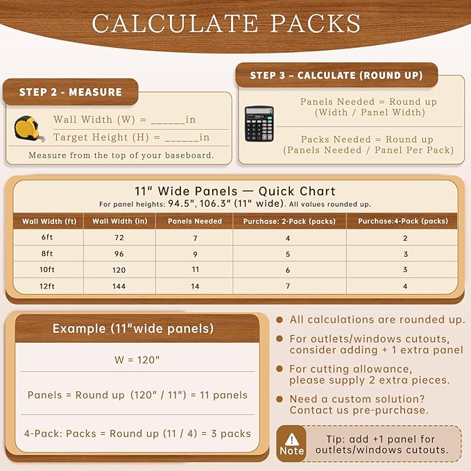 2 Pack Wood Panels for Wall, 106.3" × 11" Wood Slat Acoustic Panels for Wall - Image 6