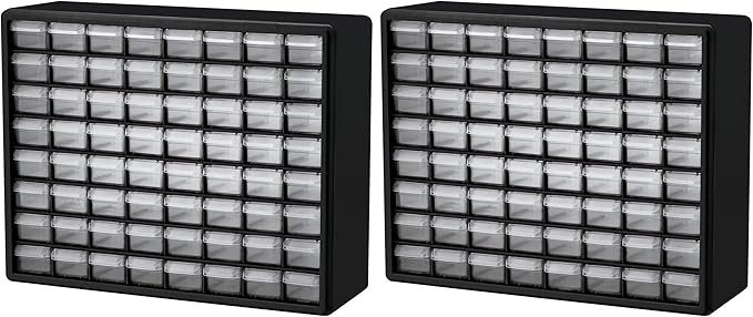 Akro-Mils 64-Drawer Plastic Storage Cabinet, 20-Inch W x 6-Inch D x 16-Inch H | by Akro-Mils